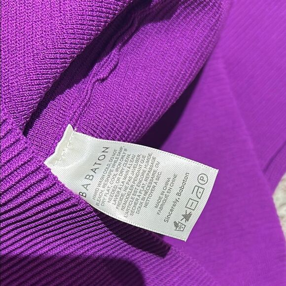 Babaton Purple One Shoulder Stretch Sculpt Knit Bodycon Mini Dress Size Small - Picture 5 of 10